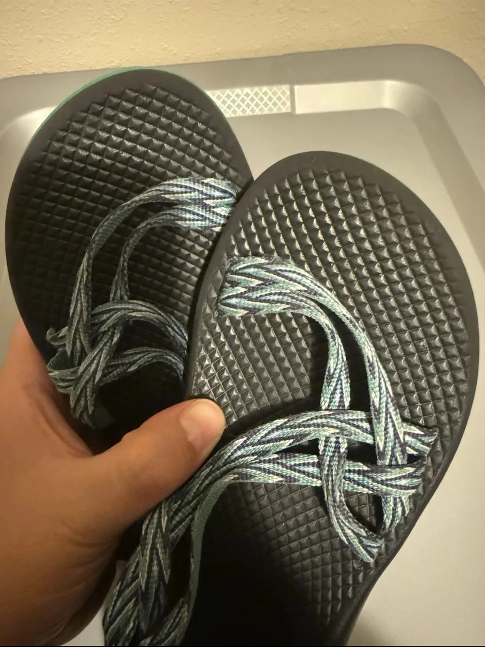 CHACO Teal/Purple Strappy Girls Sandals 2